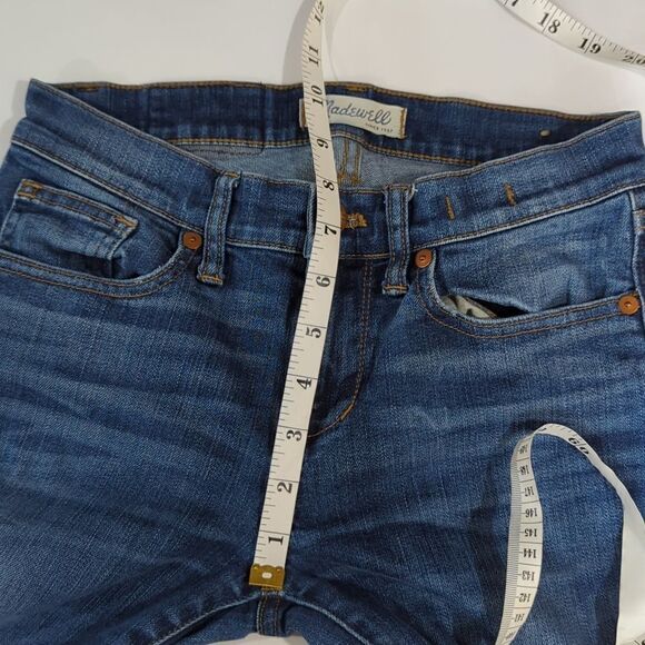 Madewell Womens Jeans 26 Blue Skinny Skinny Distressed Jeans 27" Inseam Lowrise - Picture 9 of 10